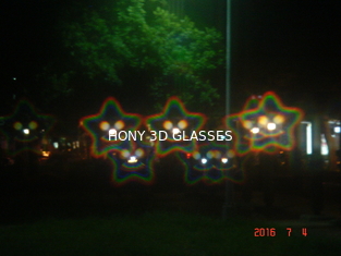 Vidros do entretenimento 3d do PVC para o efeito de difração dos fogos-de-artifício, da estrela e do sorriso