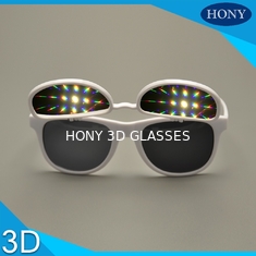 Os vidros surpreendentes da difração da luz 3D lançam acima dos vidros dobro do fogo de artifício da lente 3d