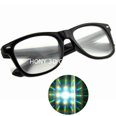 Os vidros da difração da especialidade com logotipo imprimiram - o clube 3D do partido dos olhos do entusiasmo Trippy