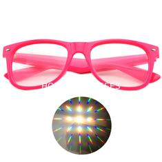 Os vidros da difração da especialidade com logotipo imprimiram - o clube 3D do partido dos olhos do entusiasmo Trippy