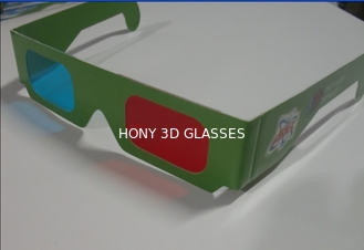 Vidros vermelhos e cianos do Anaglyph 3D com quadro do papel de impressão de Customied