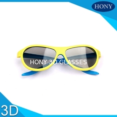 Lente polarizada linear dos vidros passivos adultos do cinema 3D com cor azul/amarelo