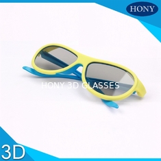 Lente polarizada linear dos vidros passivos adultos do cinema 3D com cor azul/amarelo
