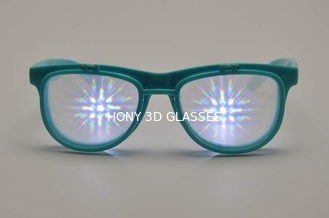 Vidros personalizados dos fogos-de-artifício do arco-íris 3D do estilo da aleta com quadro do plástico do PC
