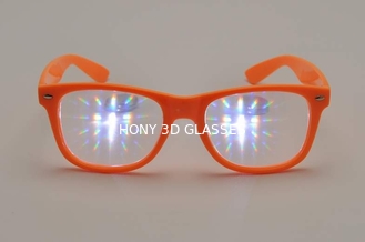 Vidros plásticos finais da difração, vidros dos fogos-de-artifício do Eyewear do entusiasmo do estilo do Wayfarer do arco-íris do efeito EDM de prisma 3D