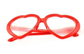 Vidros plásticos personalizados da difracção com quadro do vermelho da forma do coração