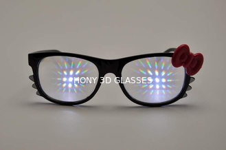 Vidros plásticos da difracção do fogo-de-artifício, vidros do arco-íris de Hello Kitty