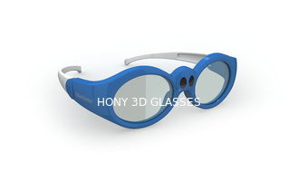 Vidros ativos da tevê do obturador 3D da relação recarregável do DLP para crianças, azuis