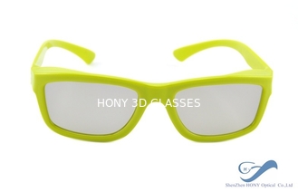 As lentes circulares Reald 3D da polarização do quadro plástico amarelo polarizaram vidros