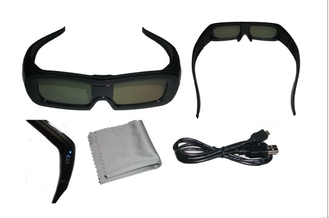 Vidros ativos universais dos vidros do obturador 3D do mini conector de USB para Sony Panasonic