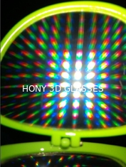 Vidros plásticos dos fogos-de-artifício de prisma 3d do arco-íris de lentes holográficas