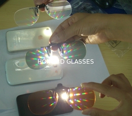 Vidros dos fogos-de-artifício do efeito 3D do arco-íris 0.06mm PVC ou lentes do ANIMAL DE ESTIMAÇÃO
