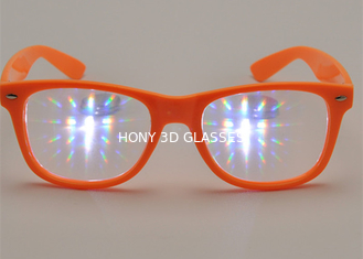Vidros plásticos personalizados dos fogos-de-artifício 3d com 13500 fortes a lente clara da difração