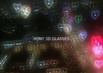Vidros personalizados dos fogos-de-artifício dos vidros 3D da difração dos corações com logotipo impressos