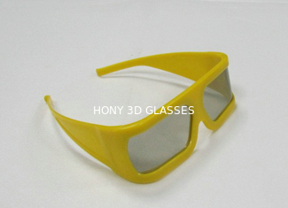 Vidros cianos vermelhos plásticos polarizados do cinema 3D com o ODM amarelo do OEM do quadro