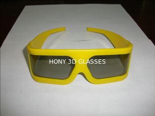Vidros 3D polarizados lineares do quadro plástico amarelo para o museu da tecnologia