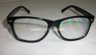 os vidros okulary dos fogos-de-artifício do arco-íris 3d do quadro plástico 0.06mm PET lentes do laser