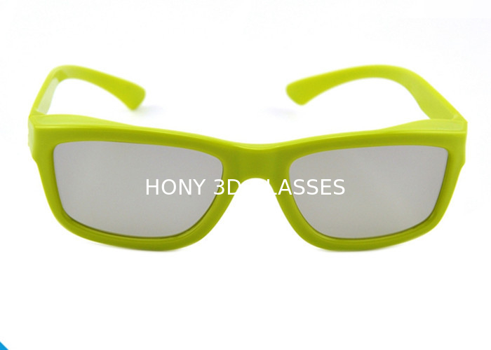 Os vidros dos cinemas 3D da cor verde para 3D as tevês passivas, adulto fizeram sob medida circular passiva os vidros 3D polarizados