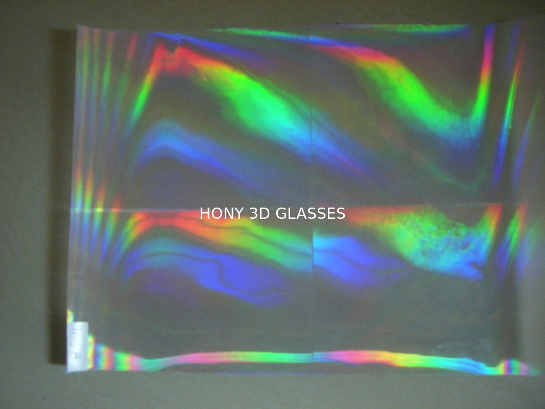 O arco-íris plástico do quadro/difracta vidros dos fogos-de-artifício 3d no local do curso